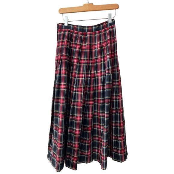 Vintage GAP Tartan Paid Pleated Midi Skirt - Picture 4 of 6